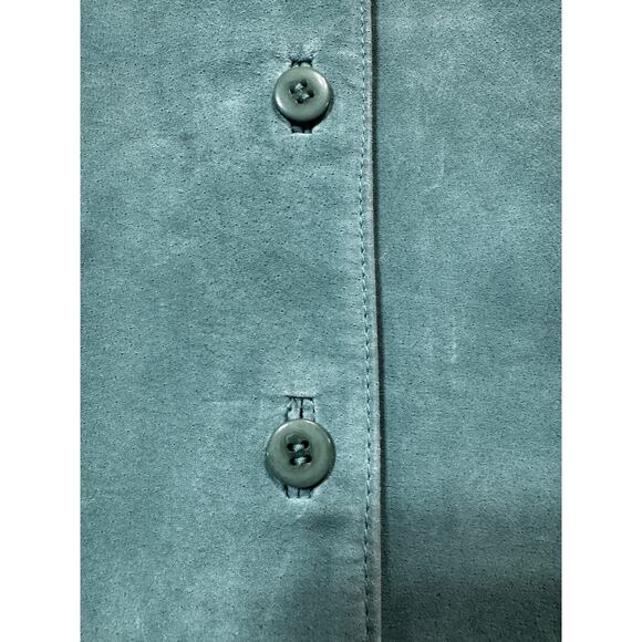 Pendleton Suede Leather Seafoam Full-Button Jacket Blazer Sz Med. Heritage Luxe - Picture 6 of 12